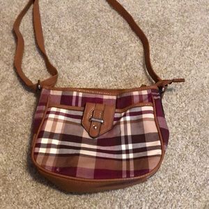Plaid red purse